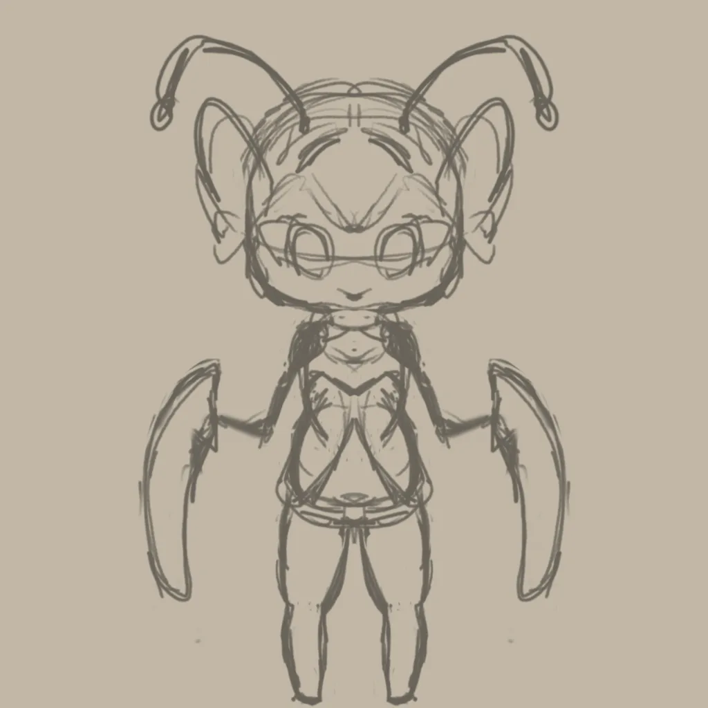 Chibi Mantis Girl - Silhouette
